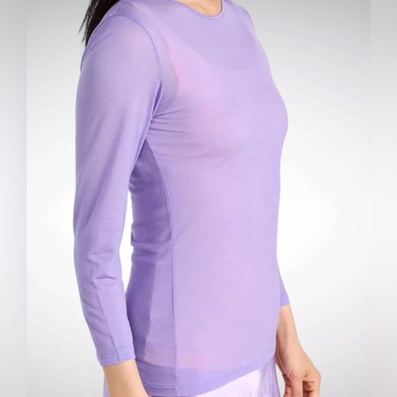 New Vince Sheer Top 3/4 Sleeve Soft Lilac Sugar Plum 2 PC Lyocell Layered Size S - Picture 2 of 10